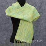 Yellow, Green, Variegated Warp Woven Scarf